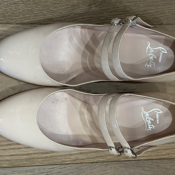 Christian Louboutin Miss Jane 55 mm Mary Janes - Patent calf - Leche Size 38.5 - Picture 7 of 8